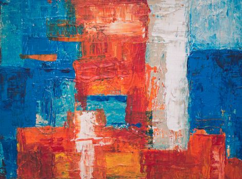 Colorful abstract acrylic painting with bold brush strokes and vivid textures.